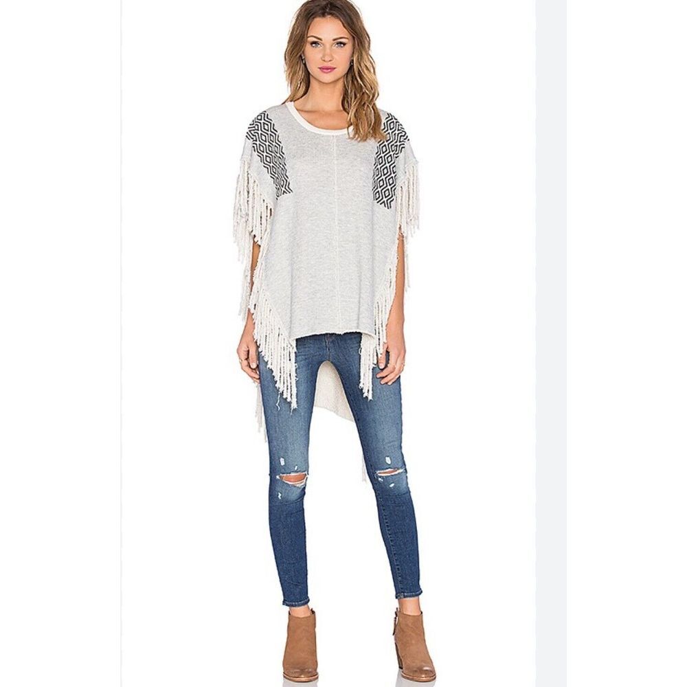 NSF Fringed Terry Roper Poncho in Heather Grey‎ OS